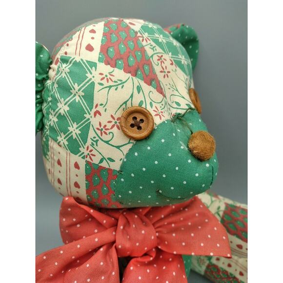 Vintage Applause Patchwork Pets Bear Teddy Button Joints w/ Tags 1986 RARE HTF - Picture 2 of 12
